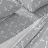 Crossed Arrows - white and grey