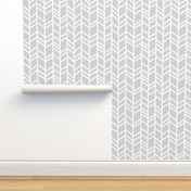 Crazy Herringbone - light grey/white