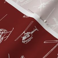 Helicopters on Maroon // Small