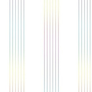guitar strings - rainbow on white
