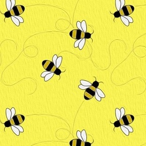 dancing bees - yellow - large