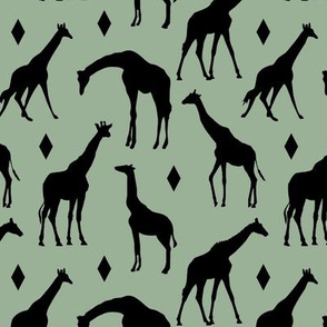 Geo Giraffes on Oasis Green // Small