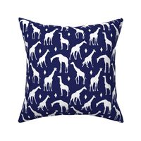 Giraffes on Dark Blue // Small