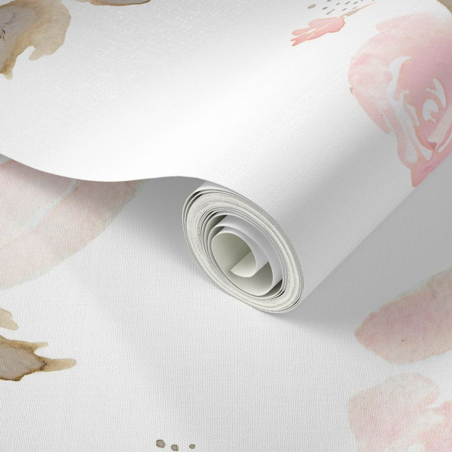 Indy Bloom Design Blush Rose A Wallpaper | Spoonflower