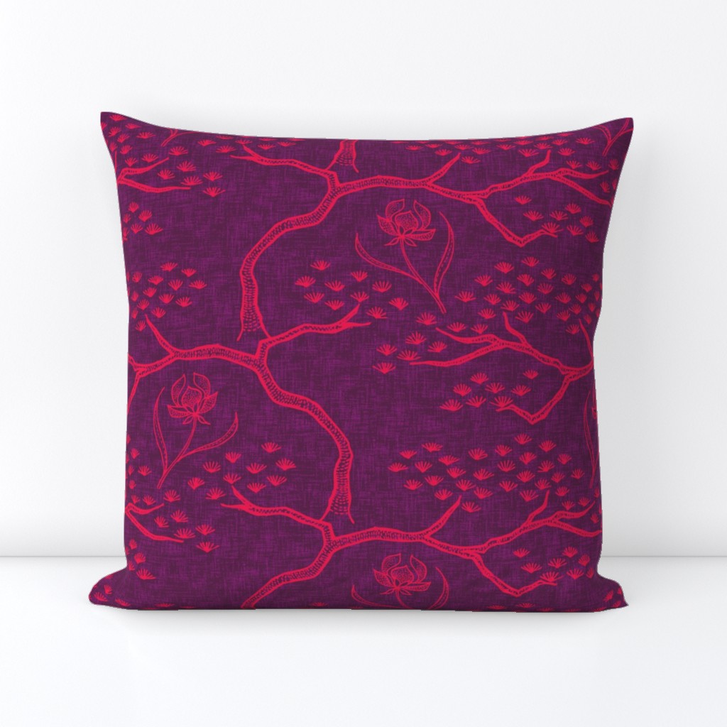 Pines and Orchids - Cerise Purple