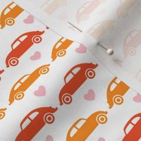 VW Beetle Love - Orange + Pink - Small