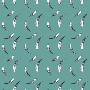 Feather Fabric Teal