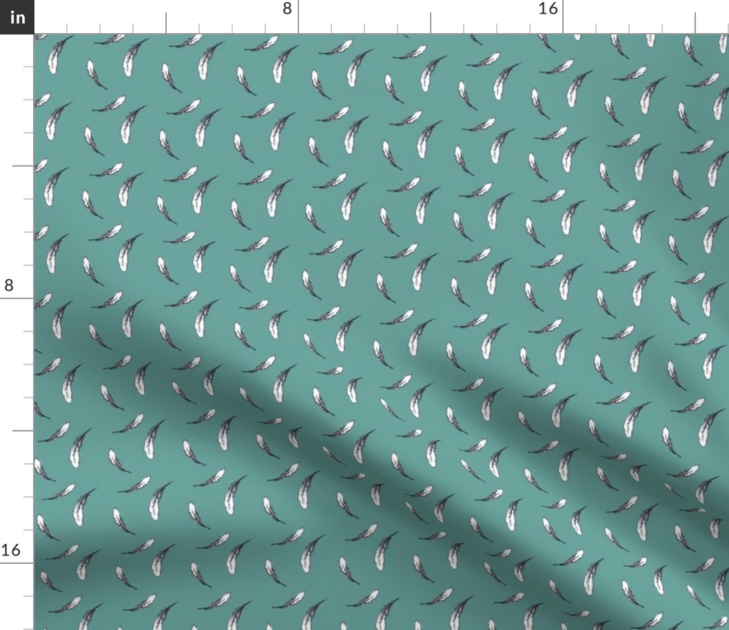 Feather Fabric Teal