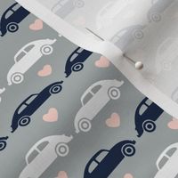 VW Beetle Love - Navy + Pink - Small