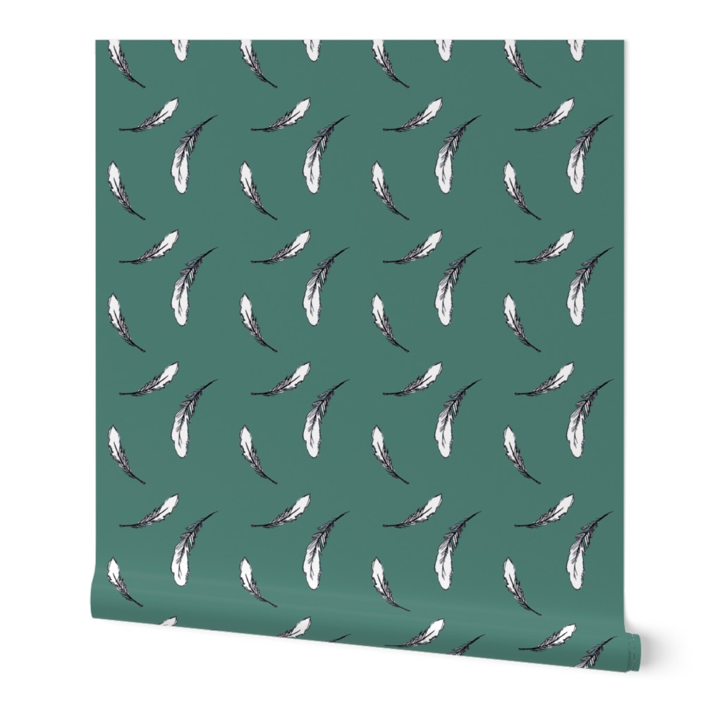 Feather Fabric Teal - Color Match