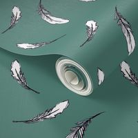 Feather Fabric Teal - Color Match