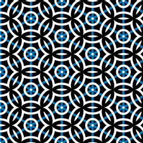 Geometric Circles with Blue Stripe