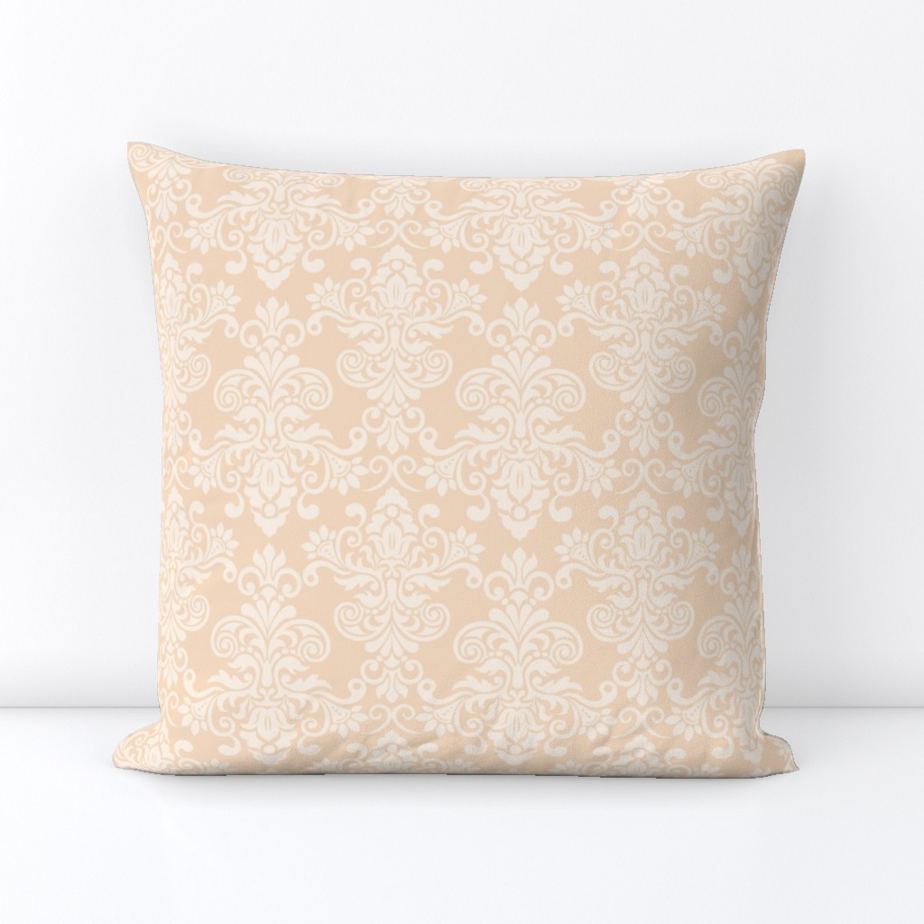 Victorian Damask // Provincial Pink, Linen // Small Scale