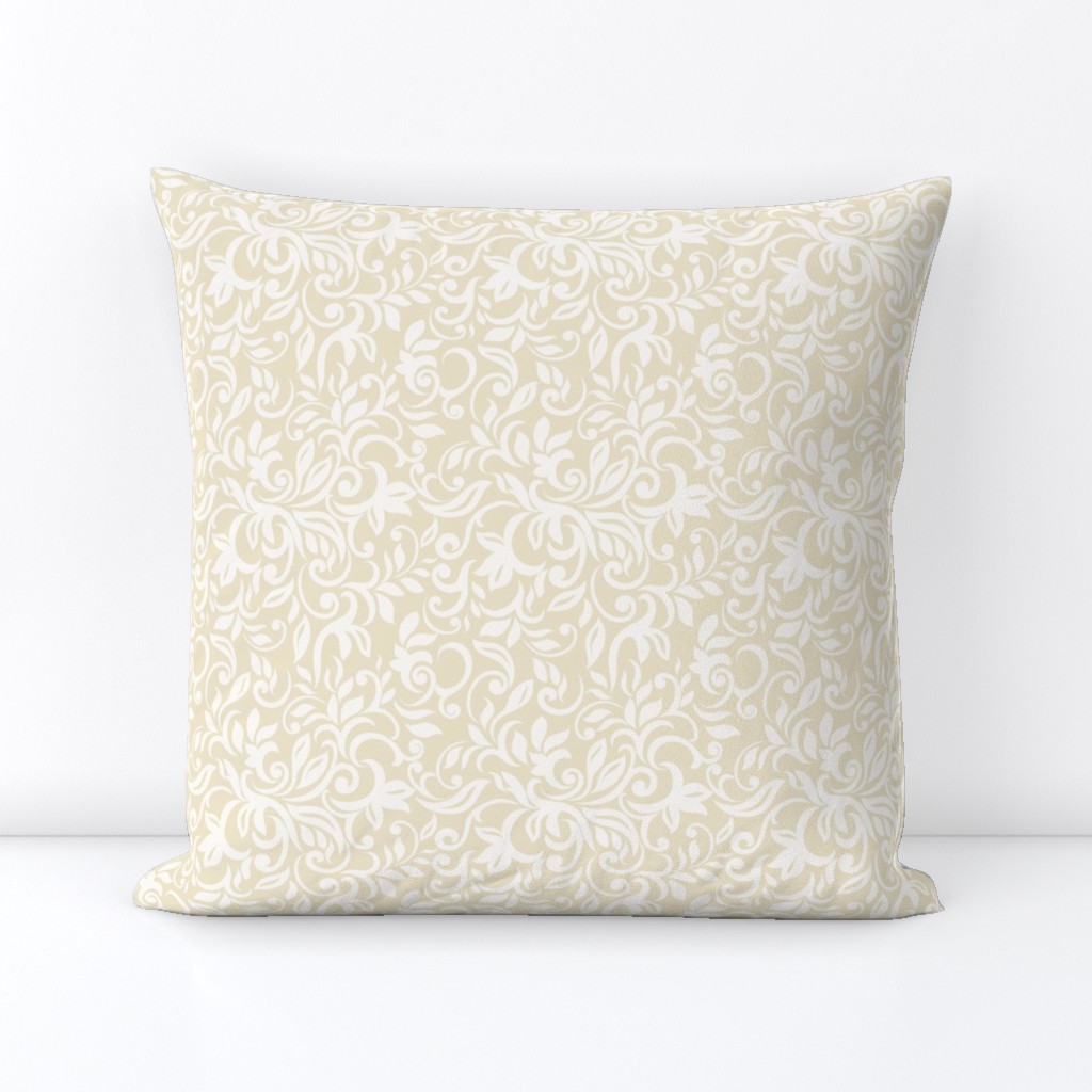 Damask // Linen, Dutch White // Small Scale