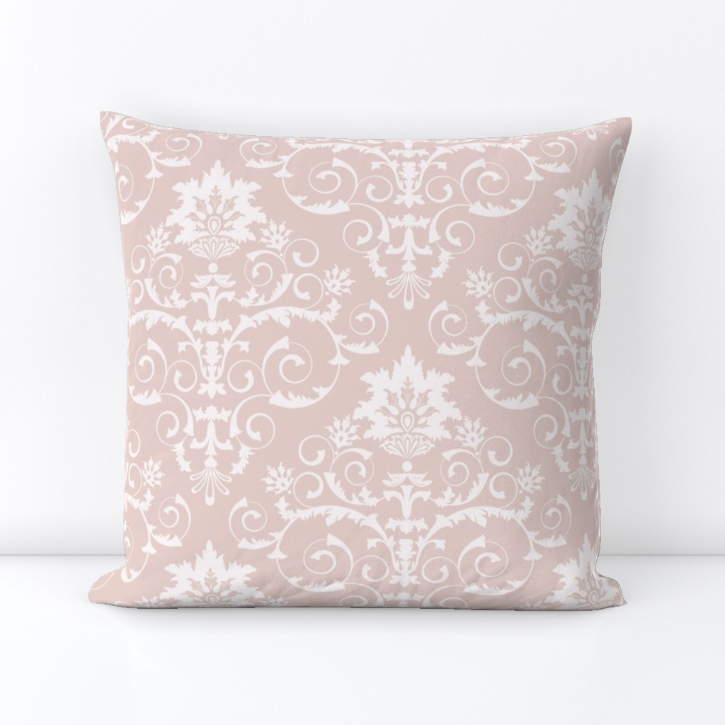 Vintage Damask // Amour, Dawn Pink