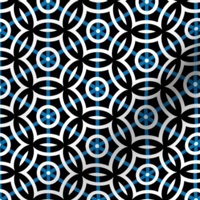 Geometric Circles with Blue Stripe