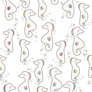 Seahorses - White Background