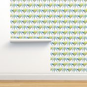 Rows of Colourful Budgies - large scale