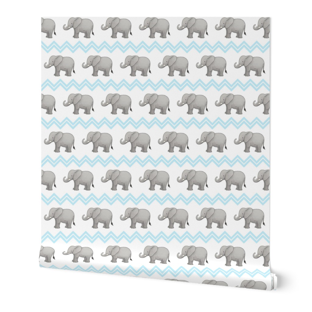 Baby Elephant with Blue Chevron