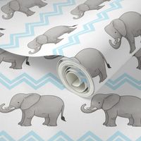 Baby Elephant with Blue Chevron