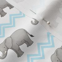 Baby Elephant with Blue Chevron