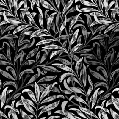 Willow Bough ~  White on Black ~ The William Morris Collection 