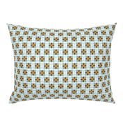 Geometric Floral in Mustard Yellow and Robins Egg Blue