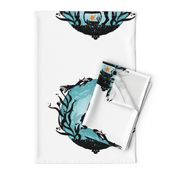 Lotte's Cats Fishing Blue Pillow Panel