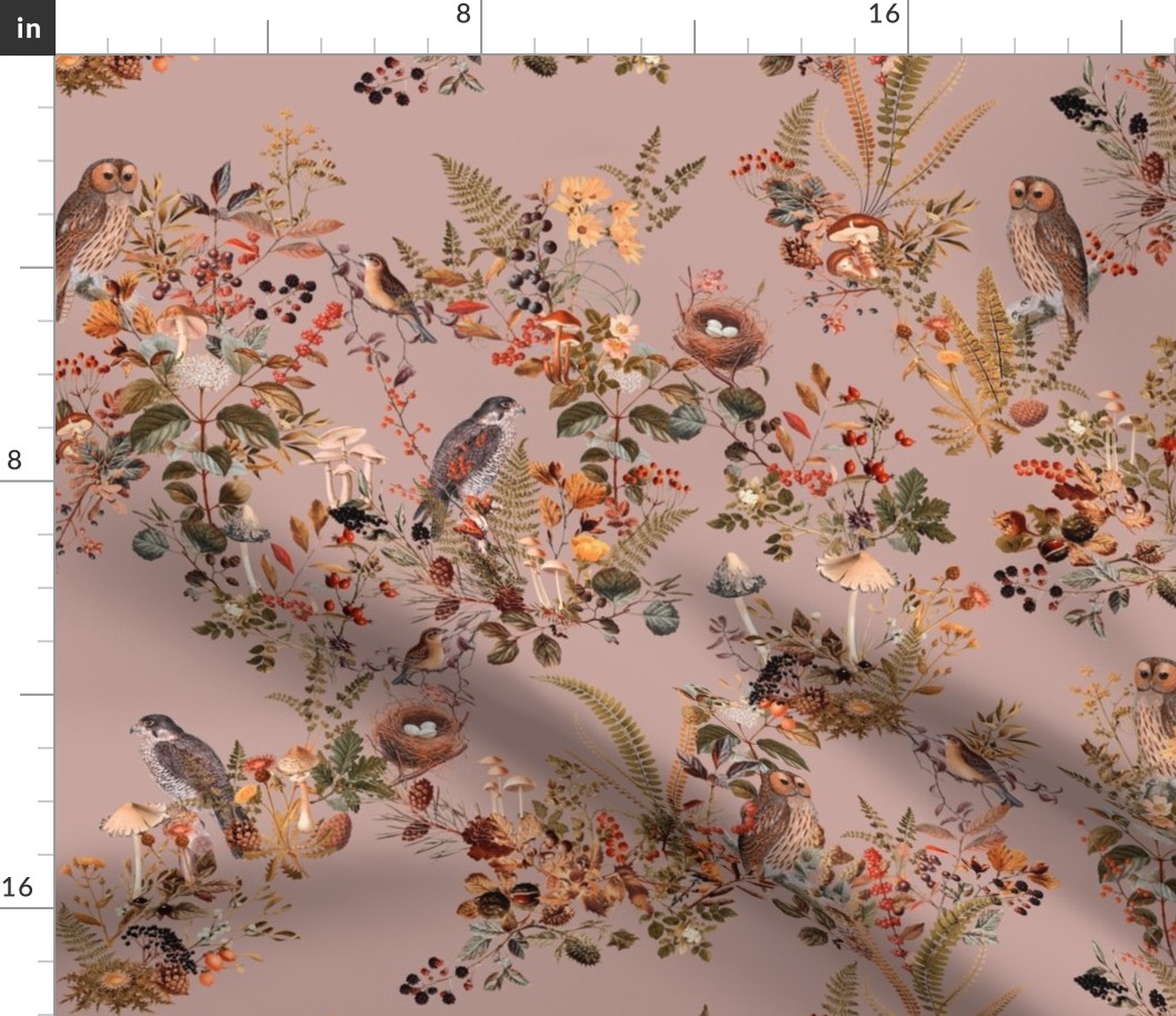 Birds in the Woods, Heather Taupe // standard