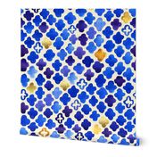 GW1011 marroquí Azulejos cáscara y palillo de papel tapiz de oro/Rust/Celadon