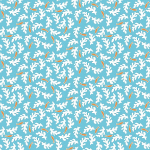 white coral on blue with orange fish