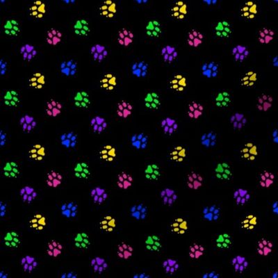 Trotting paw prints - bold confetti