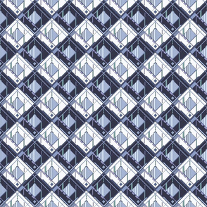 Disco Shirt Pattern Blue Navy 01-ed