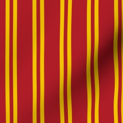 Double Stripes in Red and Golden Yellow