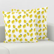Watercolour lemons, fruit, citrus, yellow fruit, summer, bright || by sunny afternoon