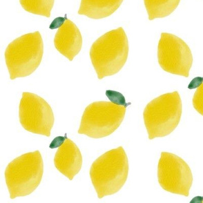 Watercolour lemons, fruit, citrus, yellow fruit, summer, bright || by sunny afternoon