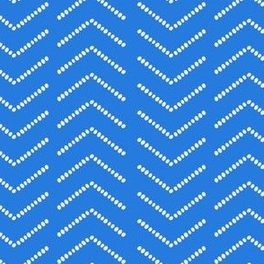 Dotted Herringbone on Blue