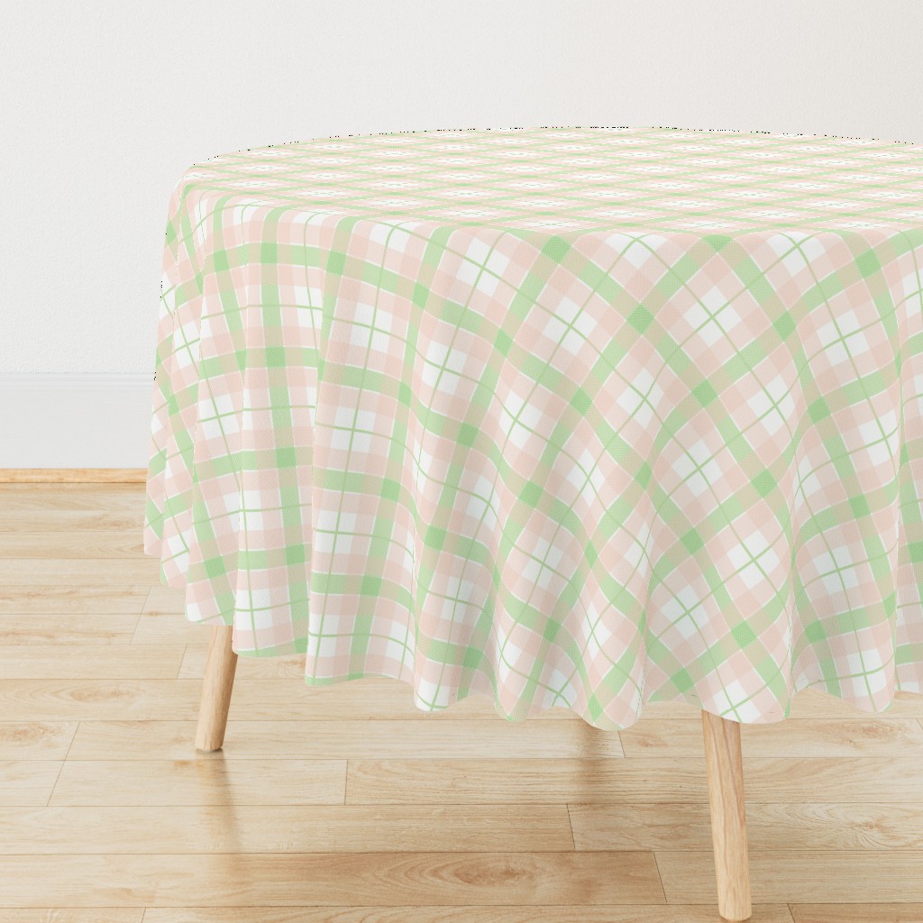 Picnic Plaid Soft Peach and Green