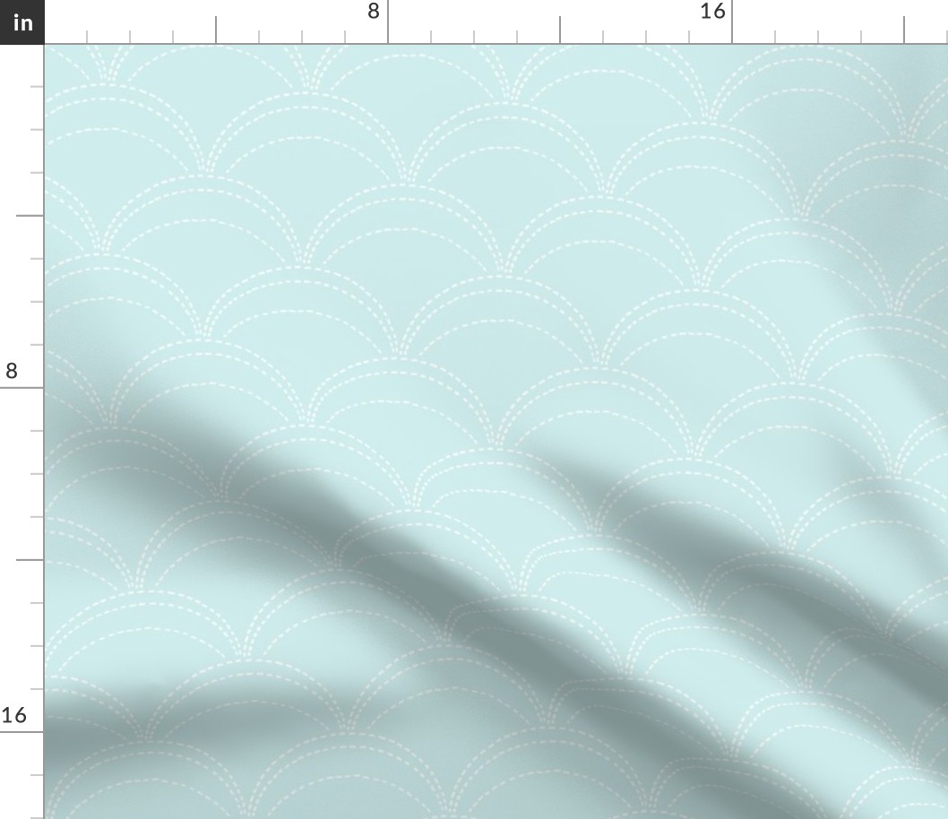 large wave stitch pale blue