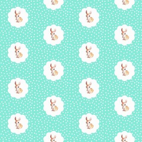 Retro Rabbit MINI Aquamarine Kitsch Polka 