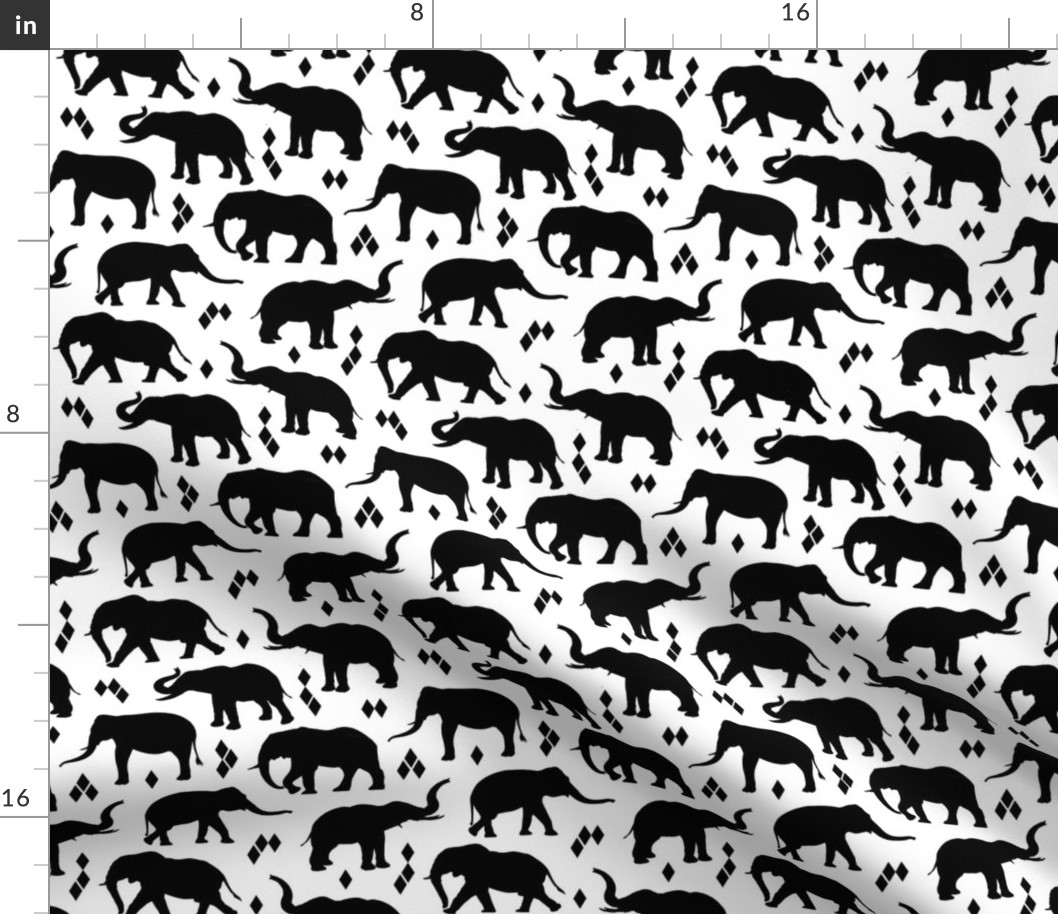 Geo Elephants II - White