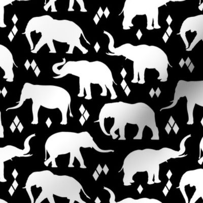 Geo Elephants II - Black
