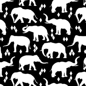 Geo Elephants II - Black
