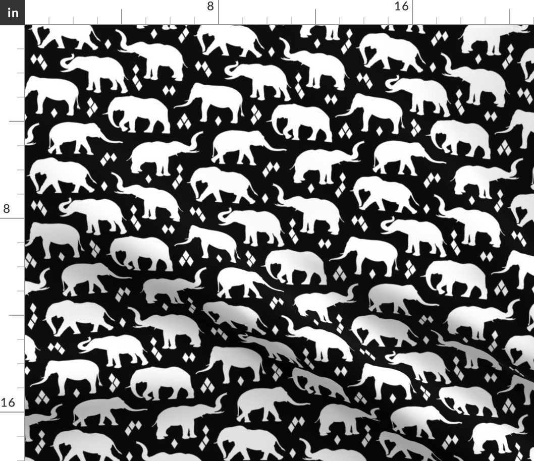 Geo Elephants II - Black