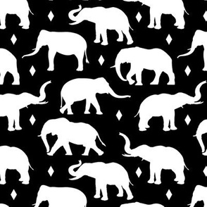 Geo Elephants I - Black