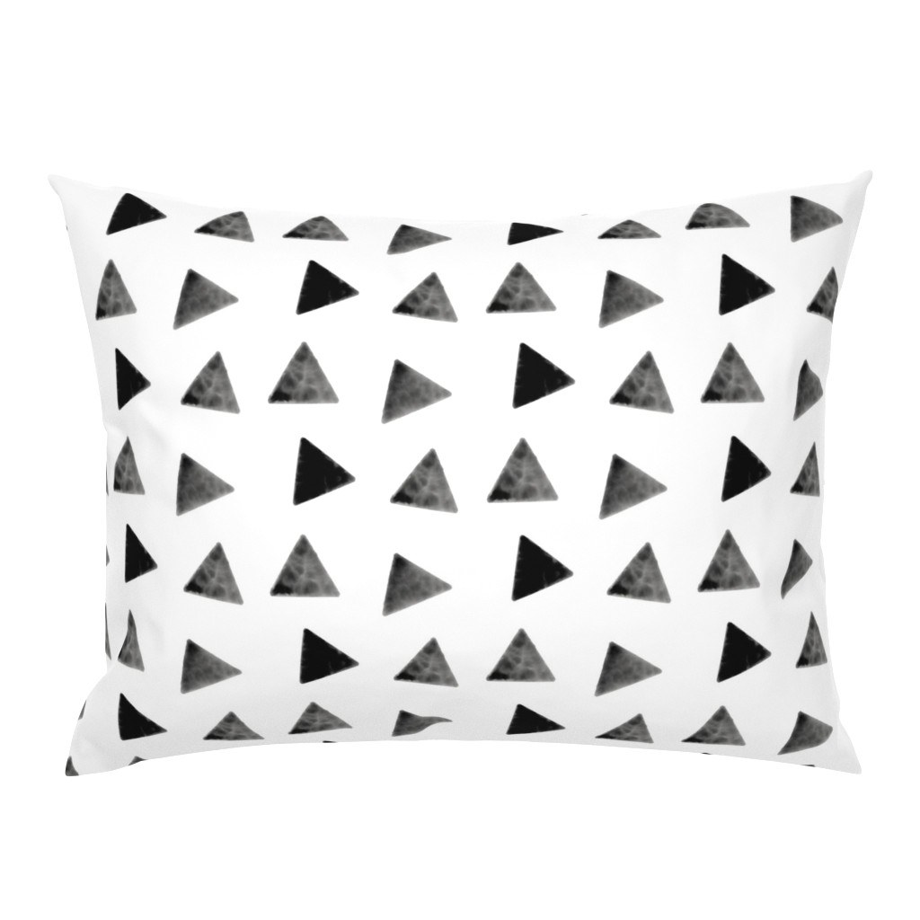 Watercolor triangles - monochrome, geometric, black and white triangles, modern print || by sunny afternoon