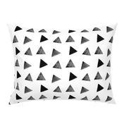 Watercolor triangles - monochrome, geometric, black and white triangles, modern print || by sunny afternoon