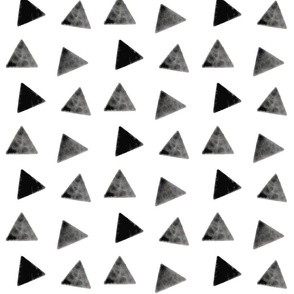 Watercolor triangles - monochrome, geometric, black and white triangles, modern print || by sunny afternoon