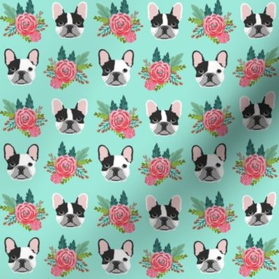 French Bulldog cute head flowers florals girls sweet baby nursery dogs