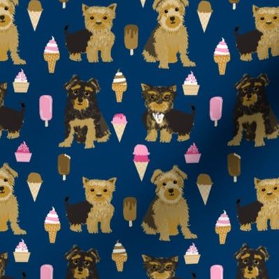 Yorkie yorkshire terrier ice cream funny novelty dog dogs pet dog owners must have fabrics for dog quilts